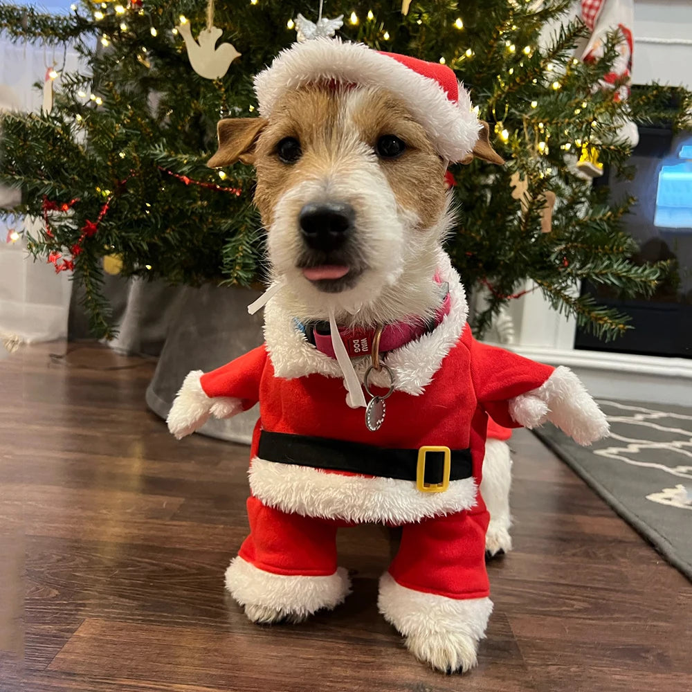 Christmas Dog Costume Funny Santa Claus Clothes For Small Medium Dogs Cats Cute Puppy Dress Up Apparel Chihuahua Pug Party Gifts