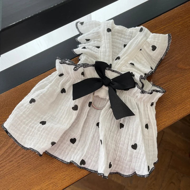 Dog Strawberry Dress Puppy Summer Clothes Luxury Dog Skirt Pet Dog Apparel Bow Dog Suspenders Chihuahua Bichon Girls Dog Costume