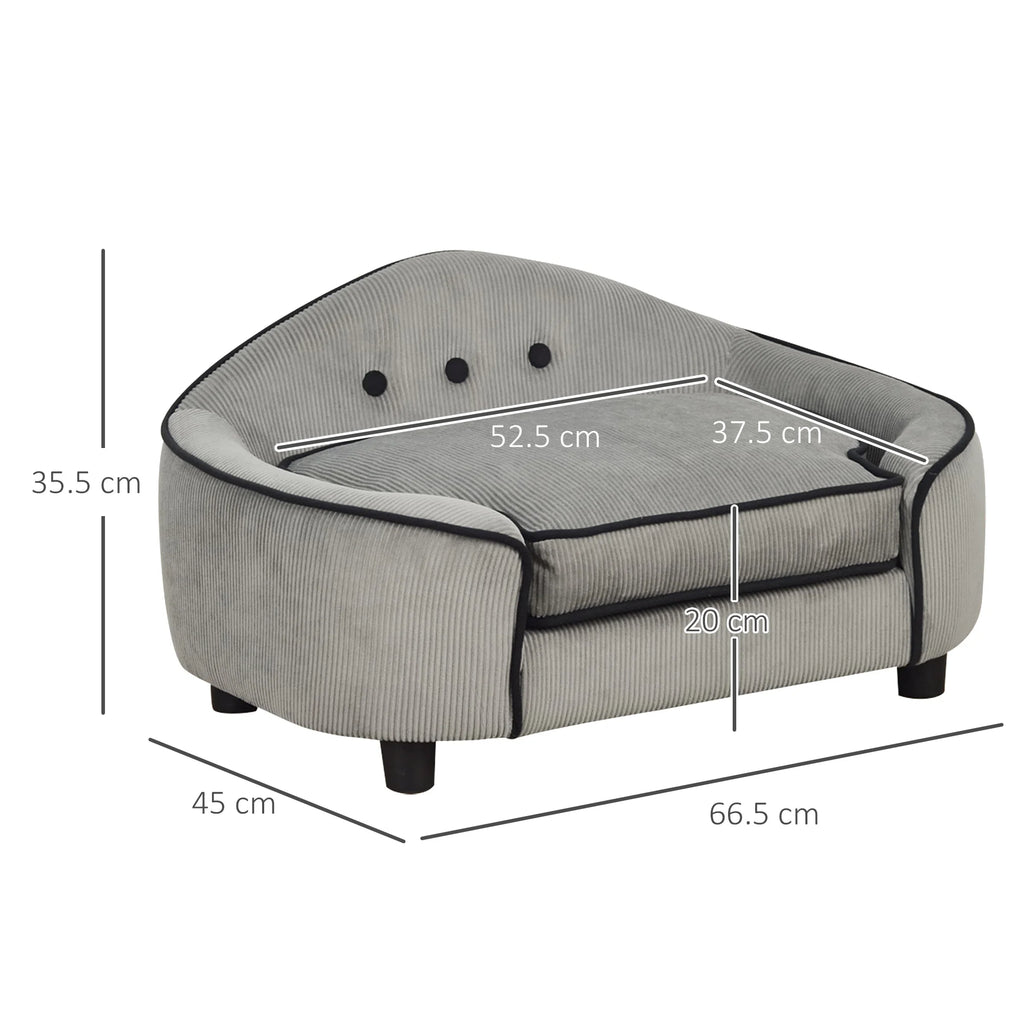 PawHut Dog Sofa Puppy Chair Kitten Bed Lounge w/ Cushion, for XS and S Dogs