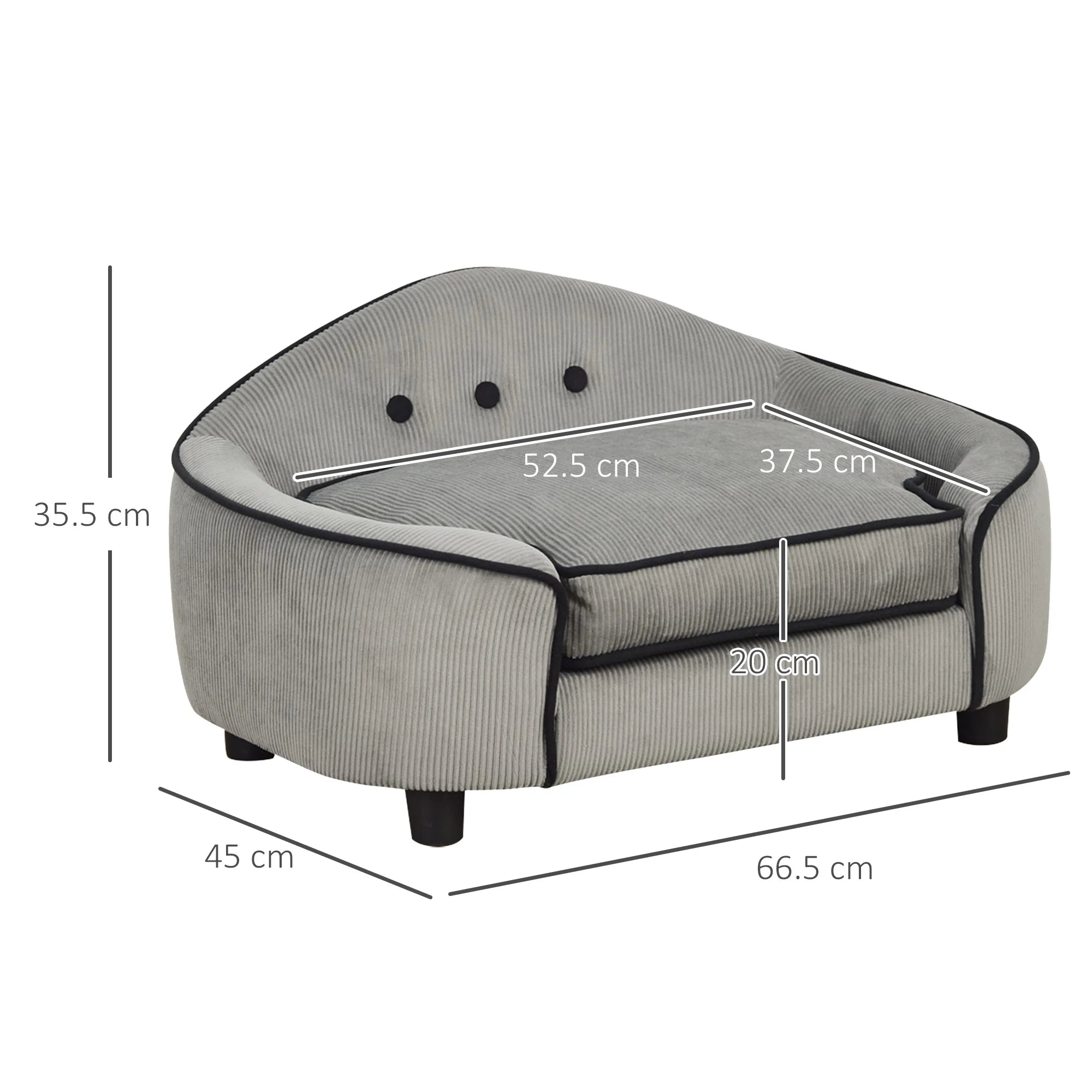 PawHut Dog Sofa Puppy Chair Kitten Bed Lounge w/ Cushion, for XS and S Dogs