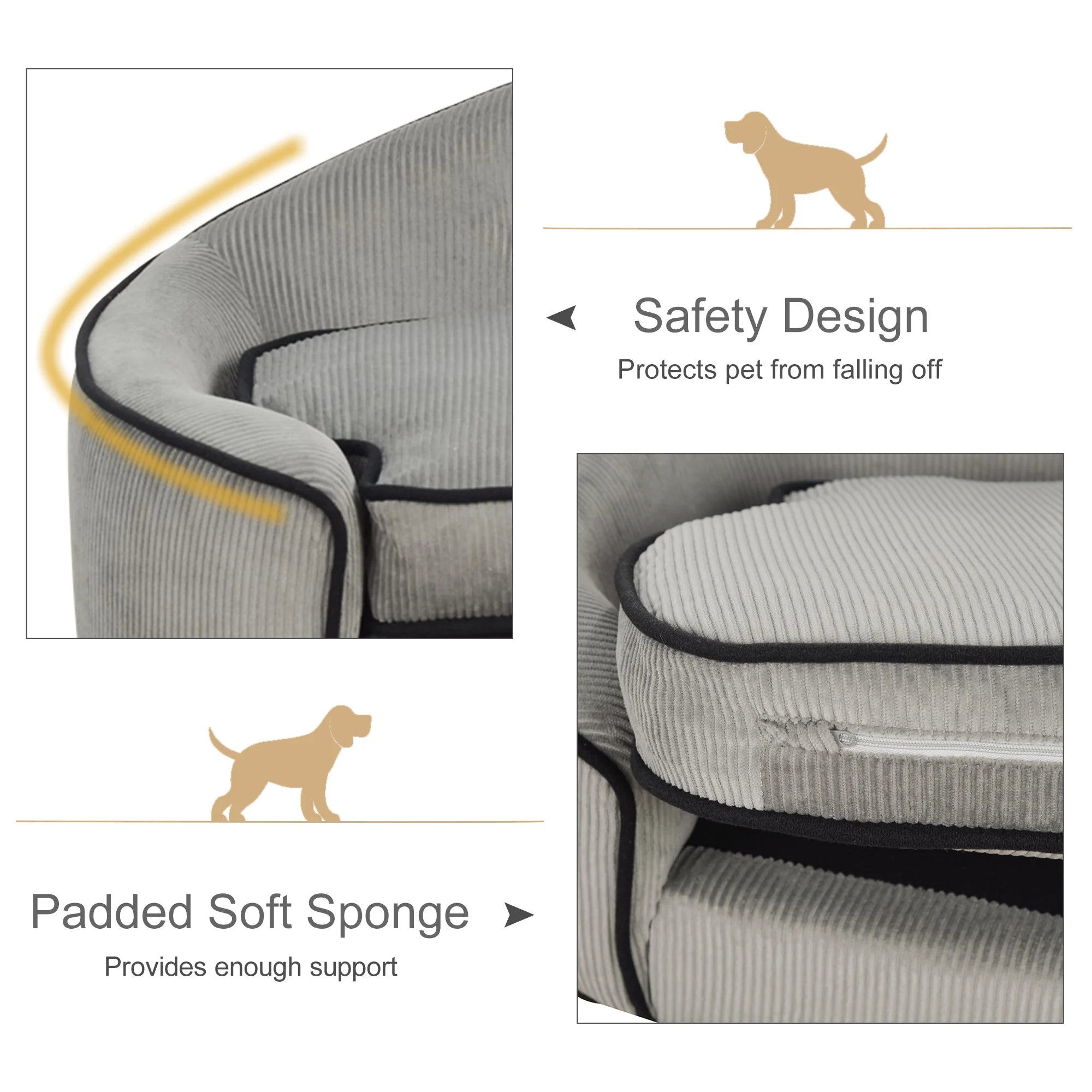 PawHut Dog Sofa Puppy Chair Kitten Bed Lounge w/ Cushion, for XS and S Dogs