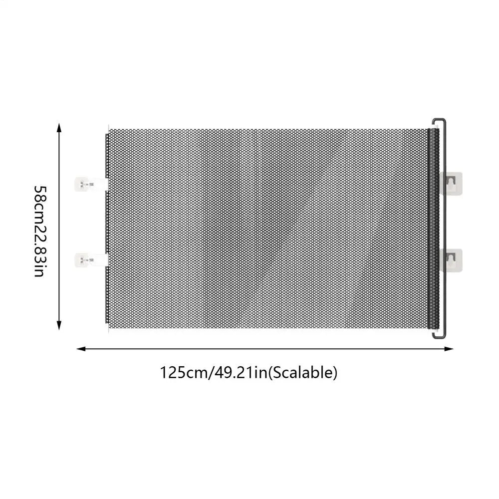 Retractable Pet Gate Extendable Mesh Safety Barrier for Dogs Cats No Drill Installation Child Proof Gate for Stairs Door Hallway