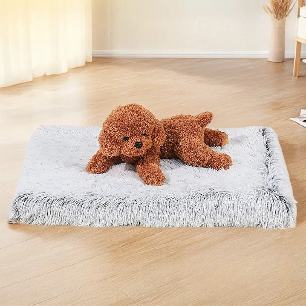 Luxury Plush Orthopedic Dog Bed Calming Sofa Cat Bed with Removable Washable Cover Non-Slip Large Pet Bed for Crate House