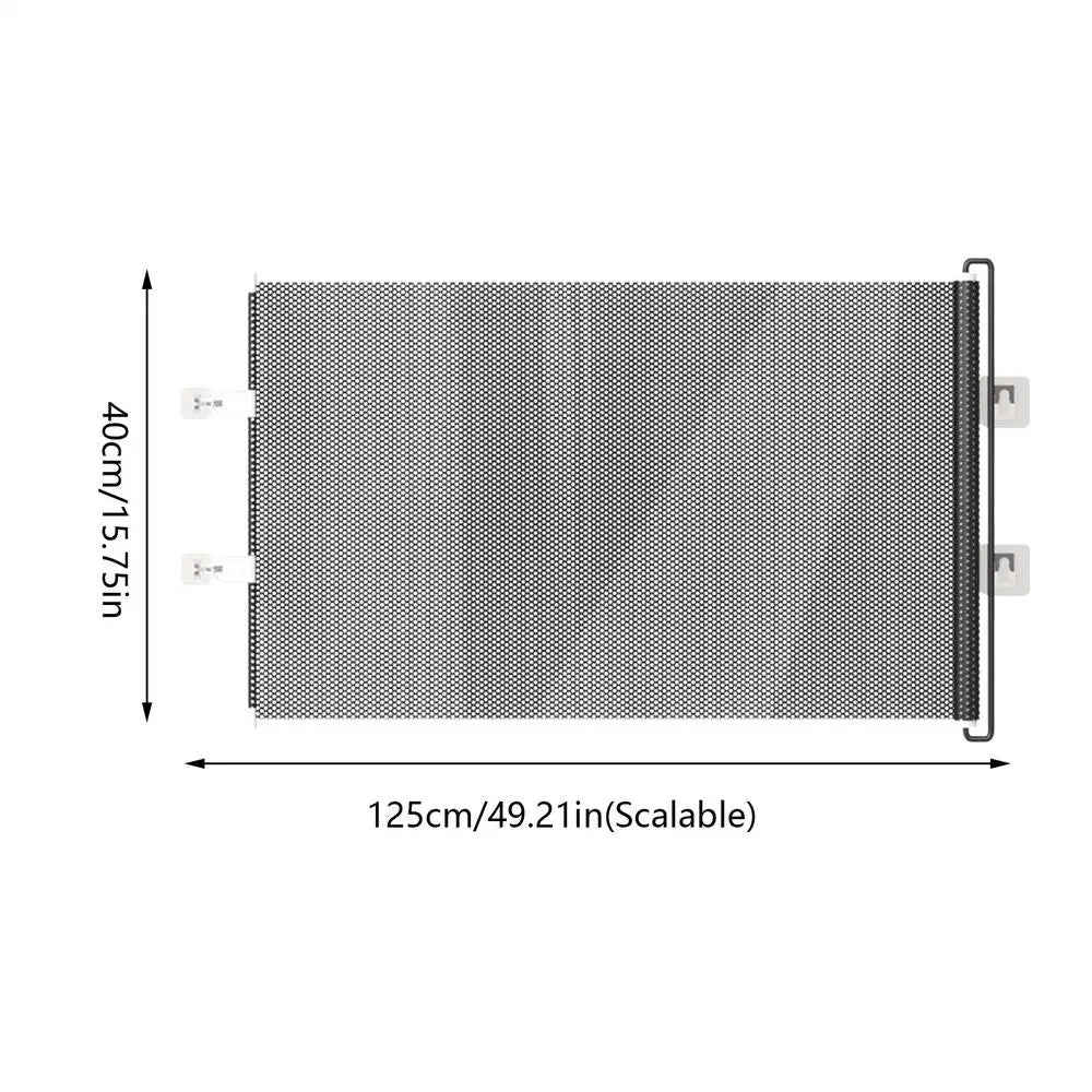 Retractable Pet Gate Extendable Mesh Safety Barrier for Dogs Cats No Drill Installation Child Proof Gate for Stairs Door Hallway