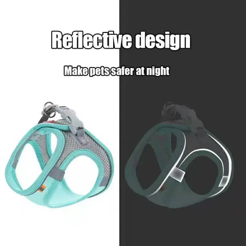 Adjustable Cat/Dog Harness Set | Reflective Vest for Small/Medium Pets