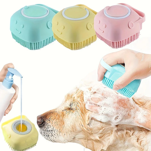 2-in-1 Dog & Cat Grooming Brush | Massaging & Shampoo Dispensing