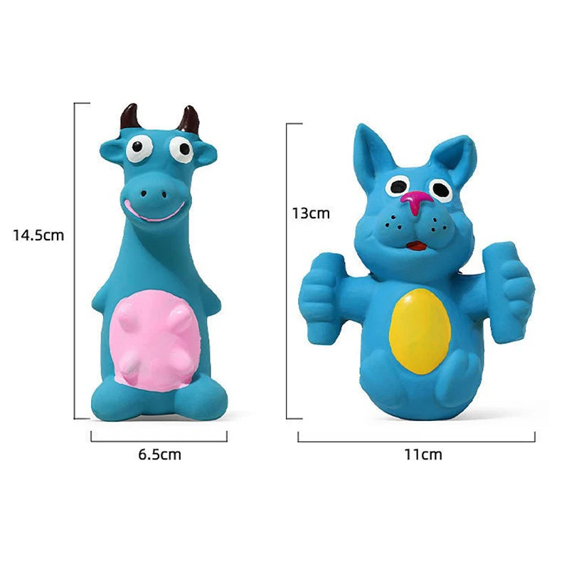 Dog Chew Toy Latex Dog Cow Shape Pet Squeaky Toys For Small Medium Large Dogs Teeth Cleaning Dog Puppy Sound Toy Pet Supplies